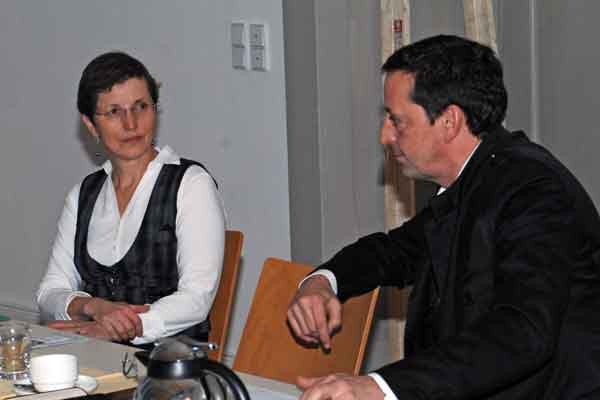 Karin Breitenfeld im Gespräch mit Andrej Hoch und Birgitta Burgert im Vortrag